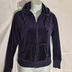 L.O.G.G./H&M fleece hoodie w/ zippered front, Dark Purple in size small